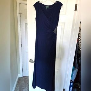 Navy blue evening gown